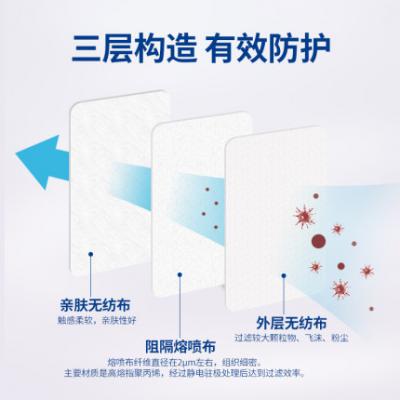 一次性防護(hù)口罩防塵防霧霾透氣成人使用三層熔噴布口罩